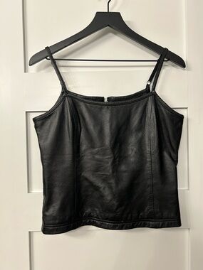 Wilson’s Maxima leather black tank top / Camisole Size Large